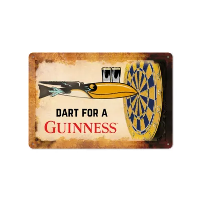 GUINNESS Blechschild - Dart for a Guinness 20x30 cm